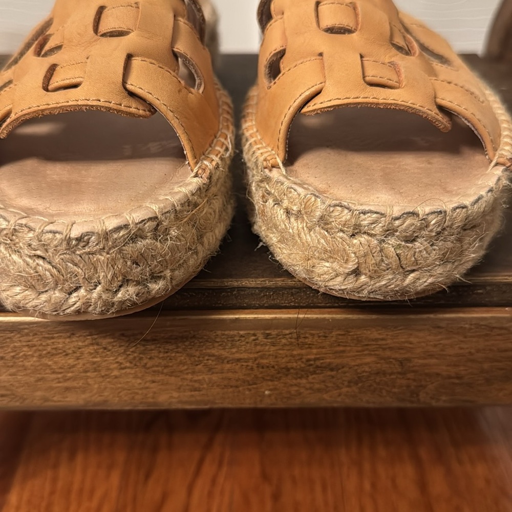 Soludos Tan Leather Woven Espadrille Sandals - Picture 5 of 8